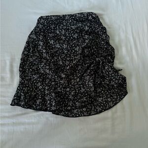 Floral Black Skirt